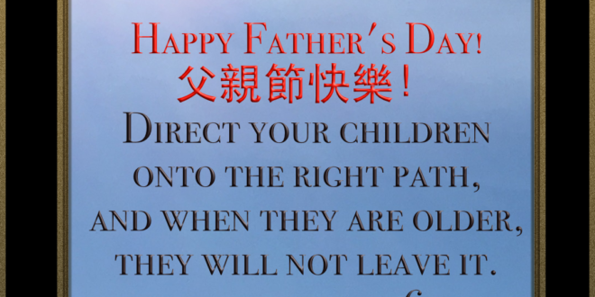 Proverbs 22:6 Direct your children onto the right path and when they are older they will not leave it.