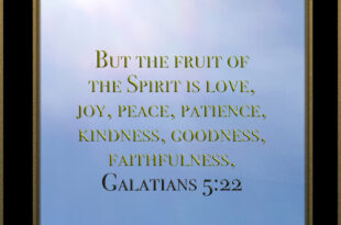 But the fruit of the Spirit is love, joy, peace, patience, kindness, goodness, faithfulness,... Galatians 5:22